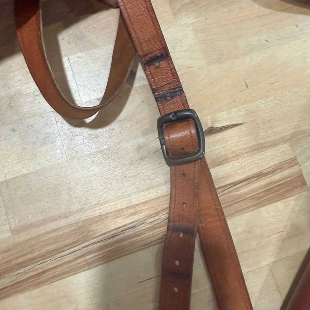 Vintage Rich Brown Leather Crossbody Bag